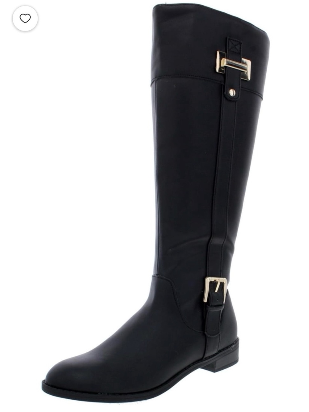 Karen Scott Women’s Black Knee-High Riding Boots with Silver Buckle